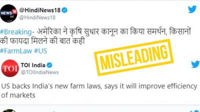  Fact check: US did not support agricultural laws, many media reports misleading