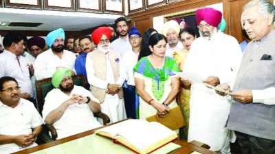 Speaker Rana K.P. administered oath to MLA Hardev Singh Laddi