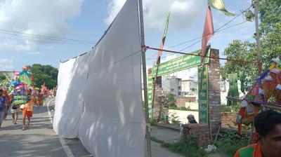 Curtains were put up in front of mosques, shrines on Kanwar Marg in Haridwar 