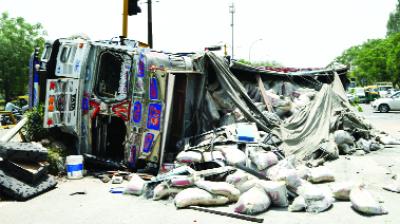 Accidental Truck On Road