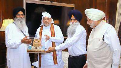 SGPC delegation meets Union Home Minister Amit Shah in New Delhi.