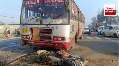 Bus hits motorcycle and street vendor on Pathankot Road, one dead and two injured