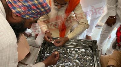 Gold and silver coins found during construction of Gurdwara Sahib