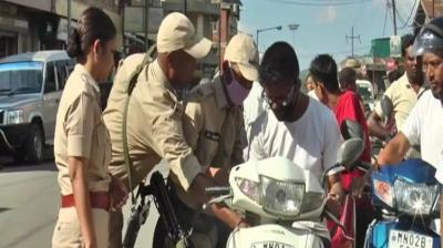 Varanasi lock down violators special stamp on hand corona virus