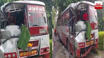 ਹਾਦਸੇ ਦੌਰਾਨ ਨੁਕਸਾਨੀ ਗਈ ਬੱਸ ਦੀ ਤਸਵੀਰ