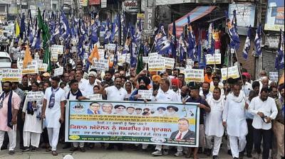  BSP's elephant landed on the streets to wake up the BJP from the sleep of Kumbakarn