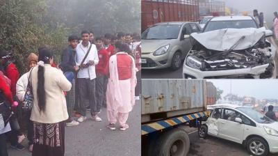 25 to 30 vehicle collision in Ludhiana