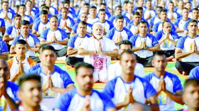 Narendra Modi Doing Yoga in Dehradun