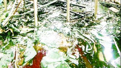 Fire scene due to electricity circuit failure