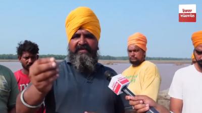 50 acres of land in Gurchak village of Dera Baba Nanak took the form of a river.