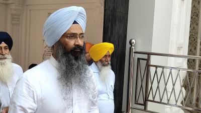 Former Cabinet Minister Parminder Singh Dhindsa arrived at Sri Akal Takht Sahib