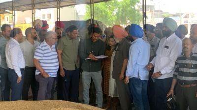 Markfed MD inspects wheat procurement in Khanna grain market