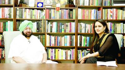 Assistant Editor Nimrat Kaur Talking to Chief Minister Capt Amarinder Singh 