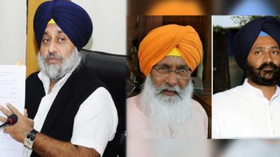 Sukhbir badal, Sukhdev Dhindsa and Parminder Dhindsa 