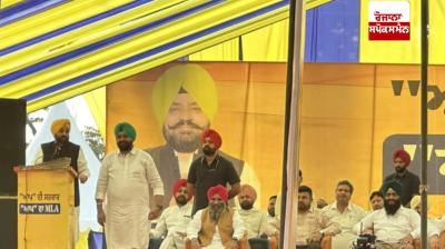 ਸੀਐਮ ਭਗਵੰਤ ਮਾਨ ਡੇਰਾ ਬਾਬਾ ਨਾਨਕ ਦੇ ਲੋਕਾਂ ਨੂੰ ਸੰਬੋਧਨ ਕਰਦੇ ਹੋਏ  