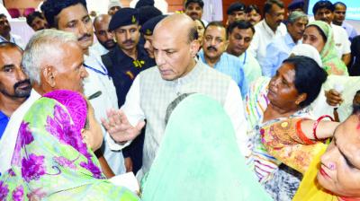Rajnath Singh Talking To  People 