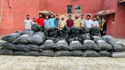 PUNJAB POLICE RECOVERS 18-QUINTALS POPPY HUSK FROM MOGA