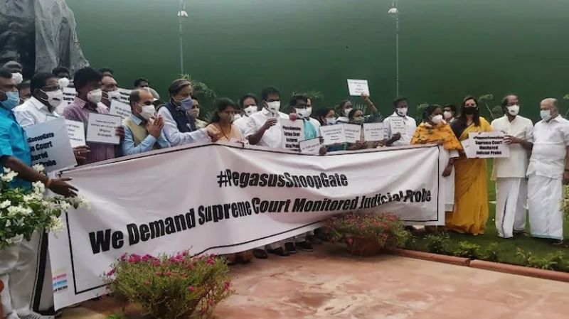 Congress protest in parliament complex