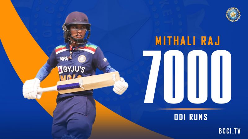 Mithali Raj becomes first woman to score 7,000 ODI runs