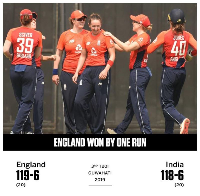 England beat India by 1 run