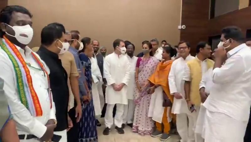 Rahul Gandhi's bicycle march towards Parliament with the Opposition