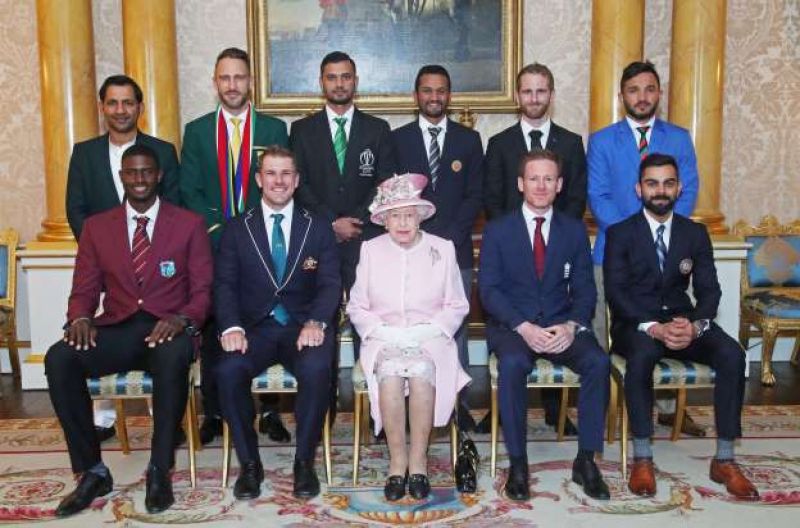 England's Queen Elizabeth meet here with all the team captains