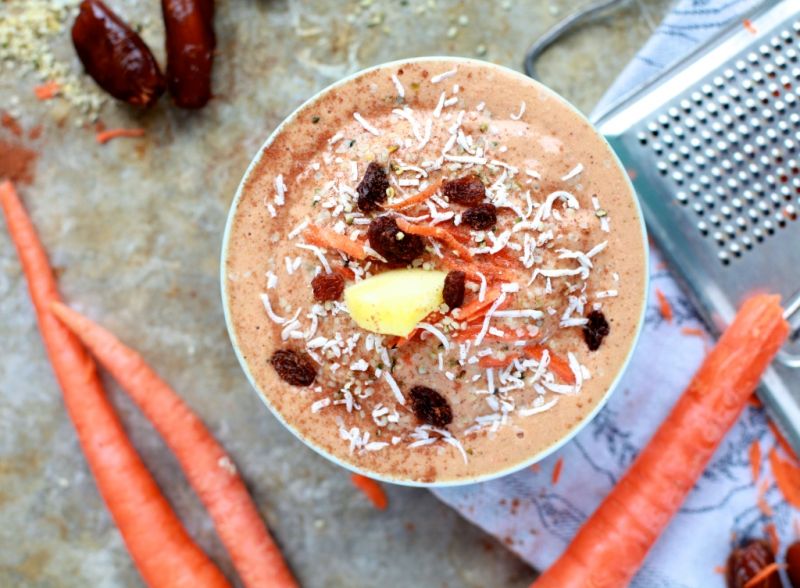 Carrot and walnut smoothie bowl