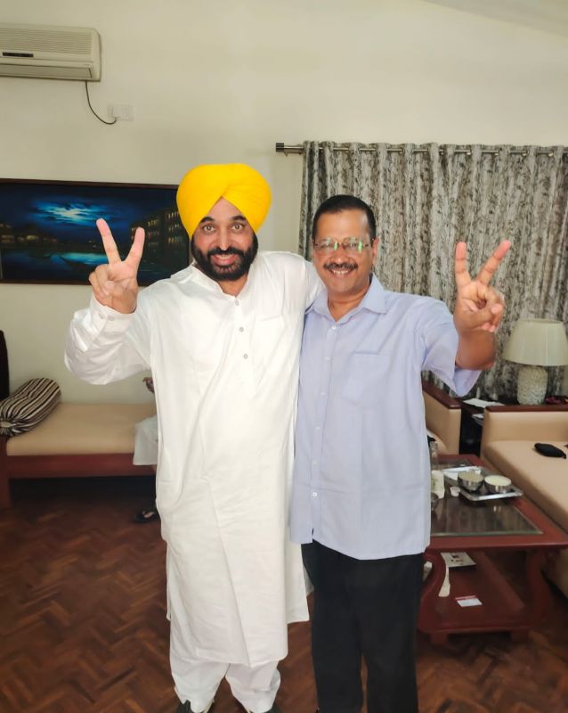 Arvind Kejriwal and Bhagwant Mann