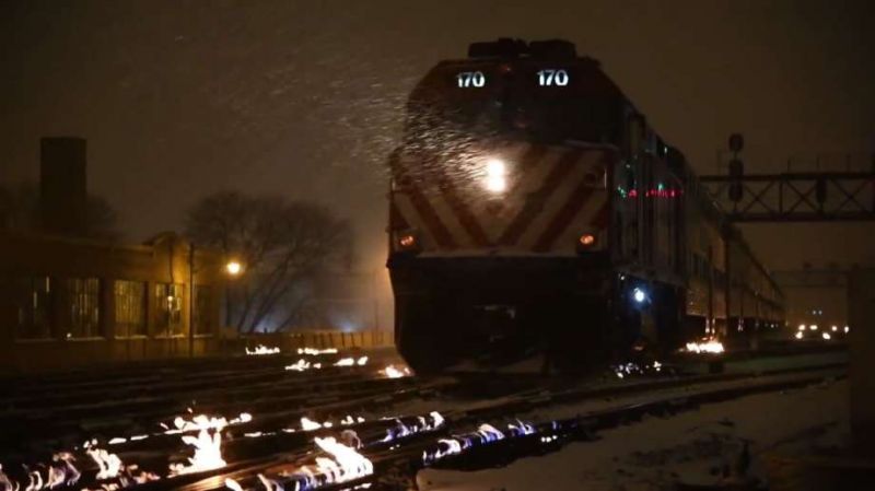 Chicago railway tracks fire