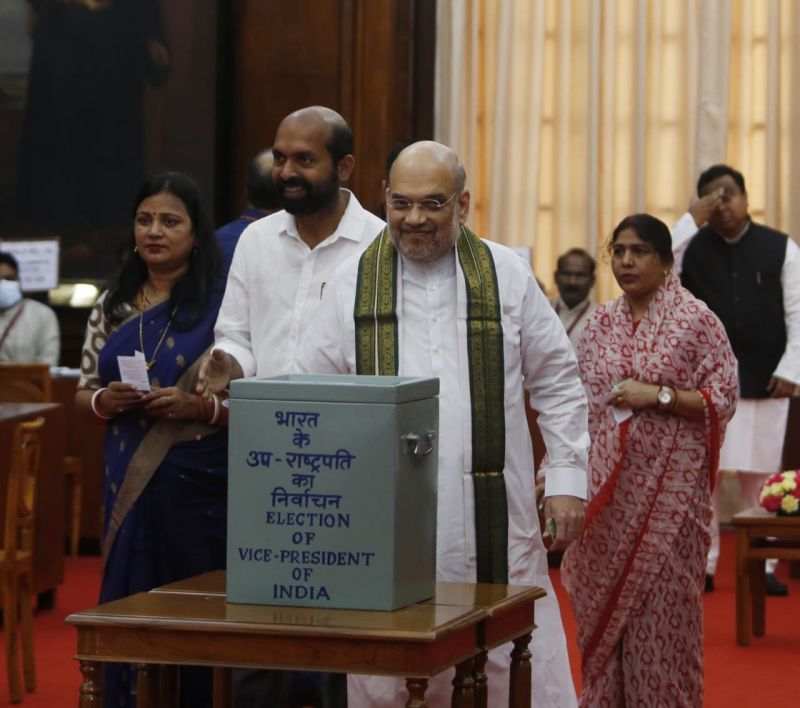 Amit Shah casts his vote