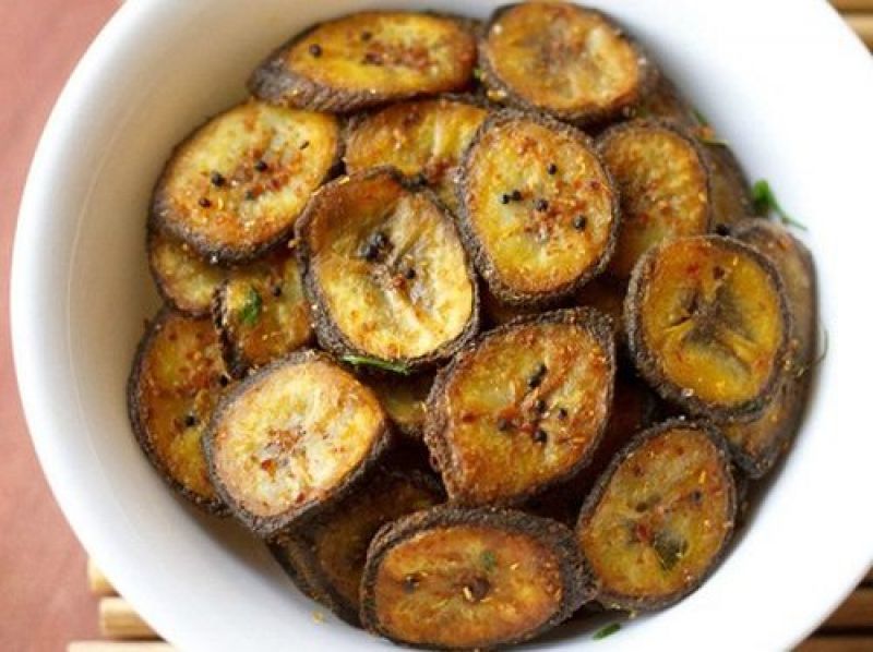 Raw banana dry vegetable