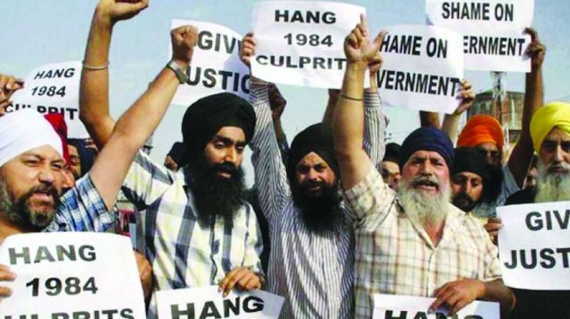 Protest in Delhi about 1984 sikh massacre..