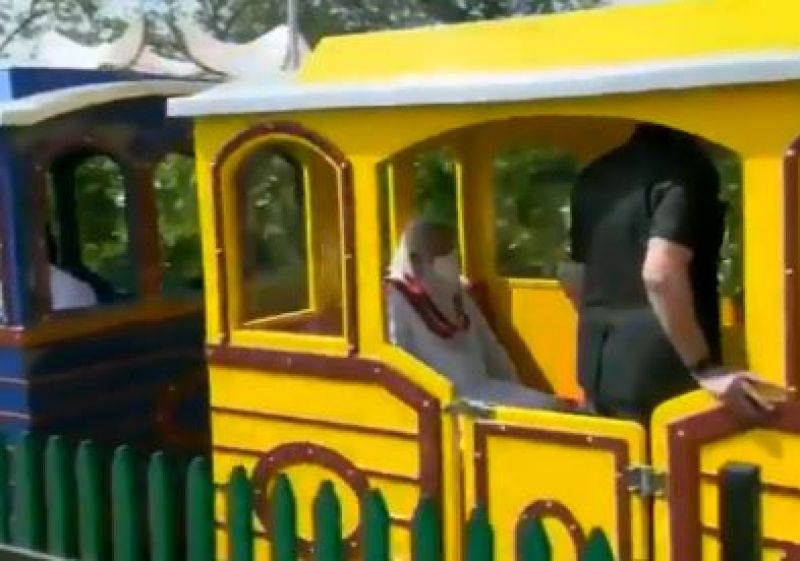PM Narendra Modi rides in 'Nutri Train' at Children Nutrition Park