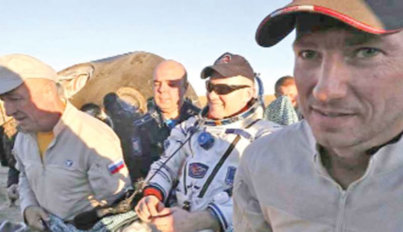 ISS astronauts return to earth 