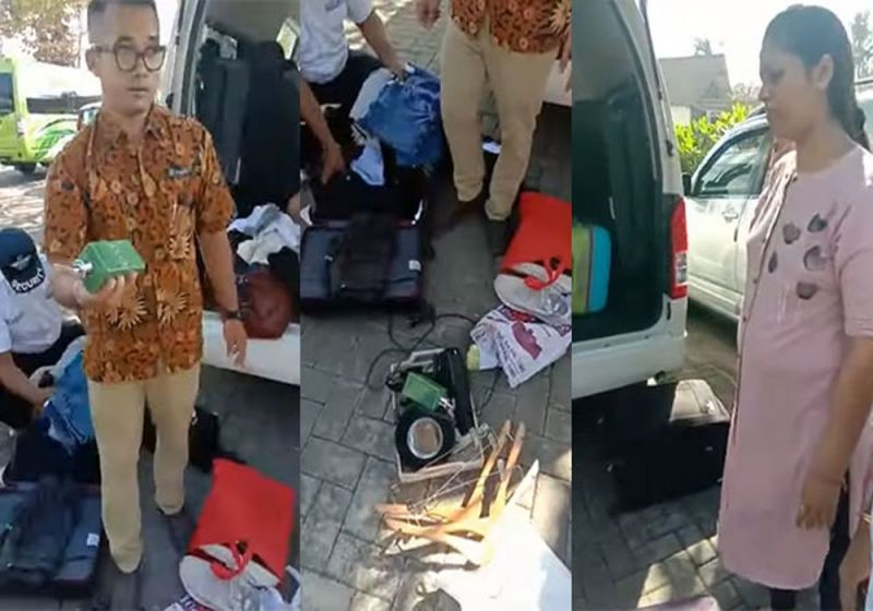 indian family steals accessories from bali hotel caught by staff viral video