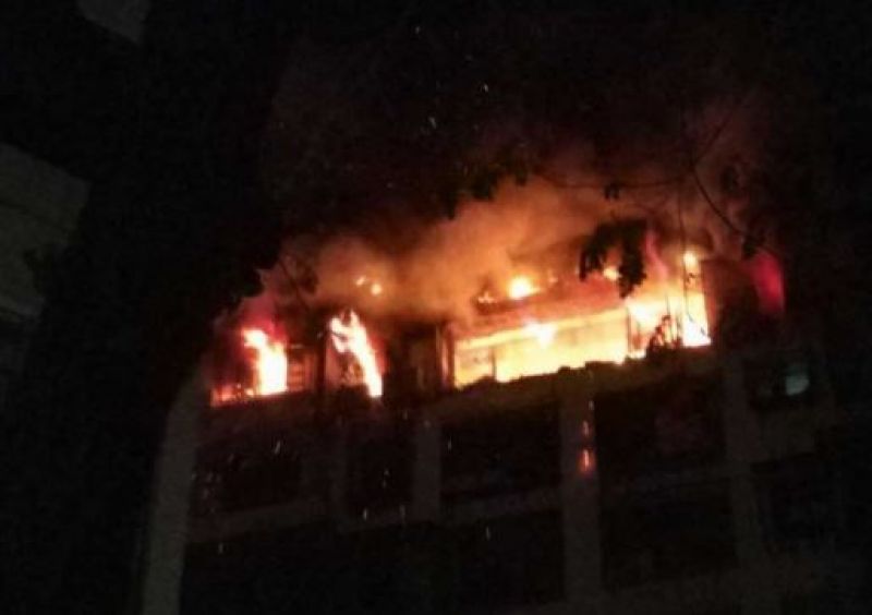 Fire in building of Sangam Society