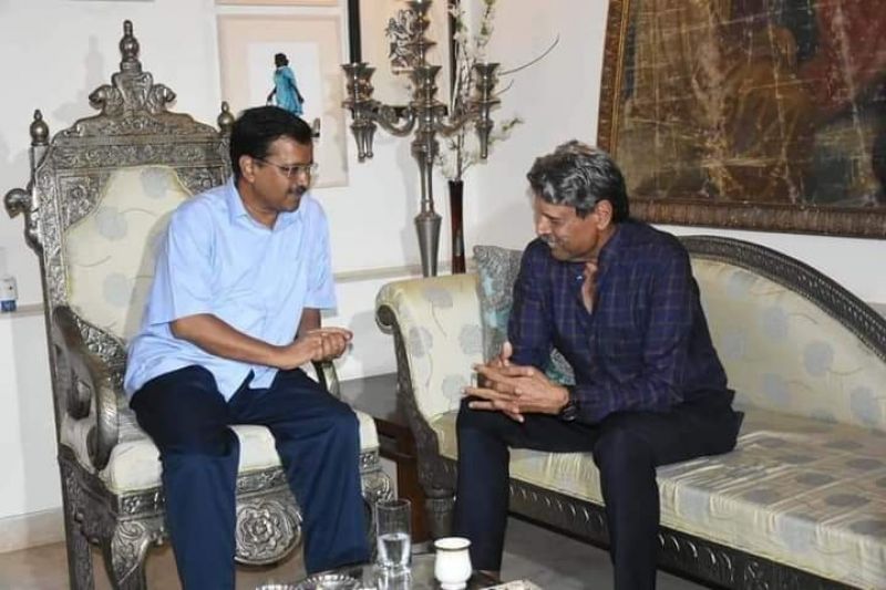 kapil dev meets arvind kejriwal