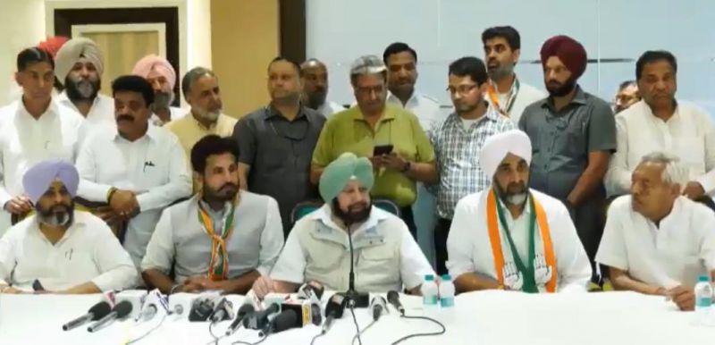 Capt Amarinder Singh during press confrence