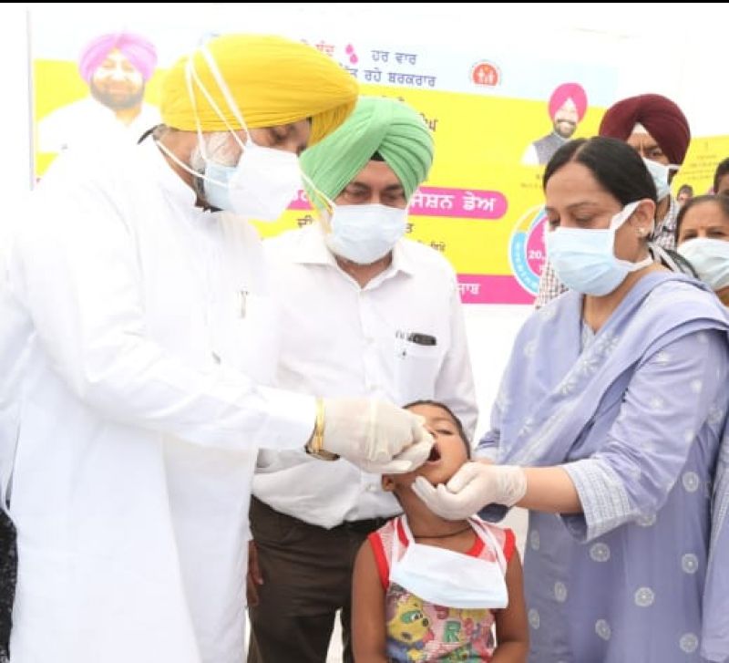 Health Minister Balbir Singh Sidhu launches three-day polio vaccination drive