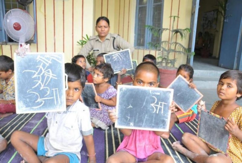 Police official taking class