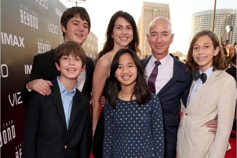 Mr Jeff Bezos and his family