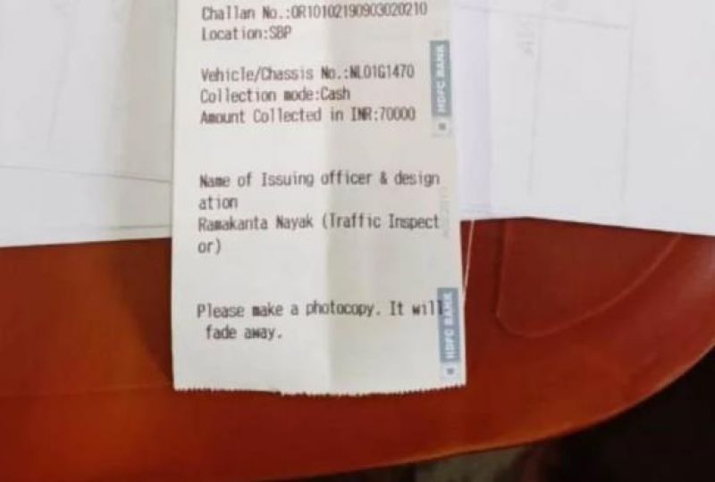 Odisha Truck Driver Fined Rupees 86500