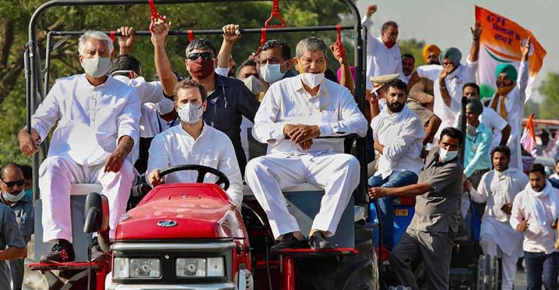 Rahul Gandhi tractor rally
