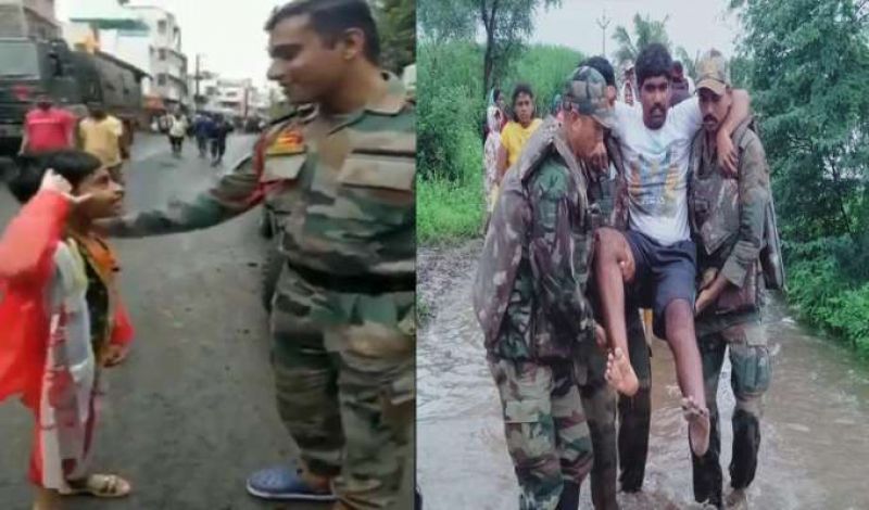 Child salutes an army personnel
