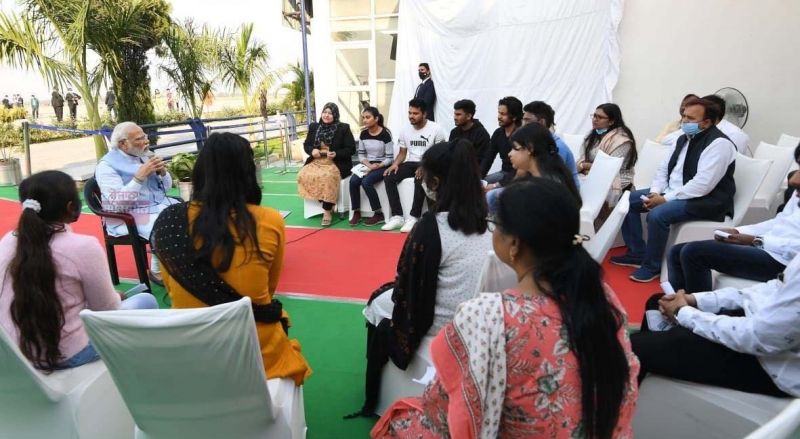PM Narendra Modi interacts with students who returned from Ukraine in Varanasi