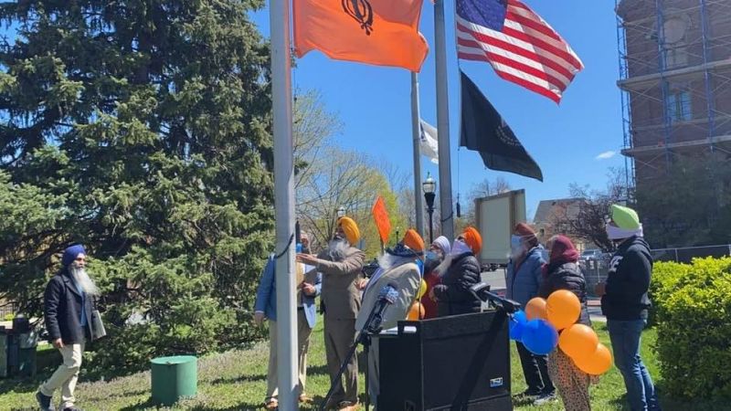 Nishan Sahib hoisted in USA