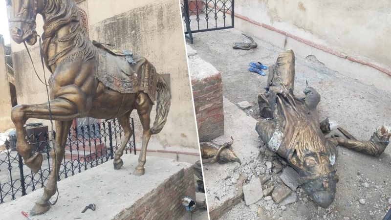 Maharaja Ranjit Singh statue vandalised in Lahore