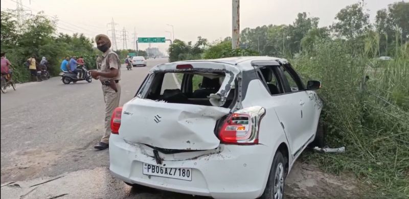 Car fell into a canal