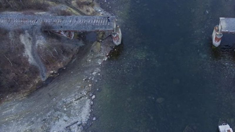 56 tonne 23 metre rail bridge vanished in russias