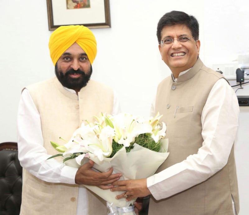 CM Mann, Piyush Goyal 
